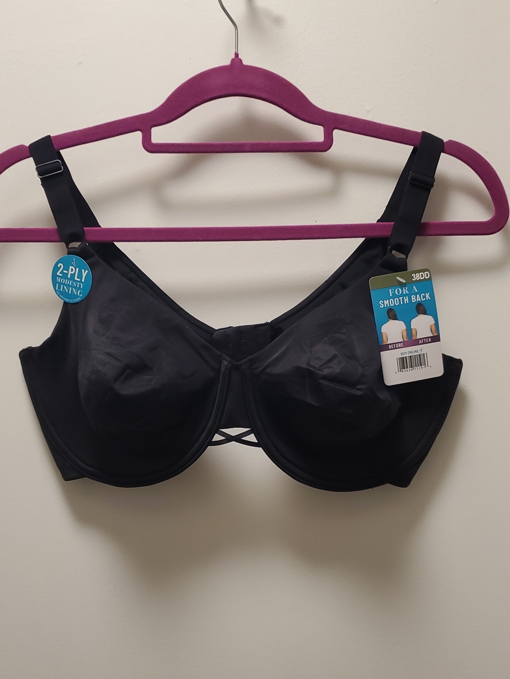 Smooth-Back Full Coverage Underwire Bra in Black